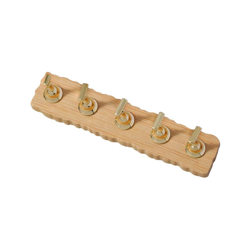 Minimalist Wooden Nail Art Practice Base & Wearable Metal Finger Holder