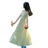 Gentle wind super fairy yellow suspender dress for children's summer new temperament waist and thin skirt