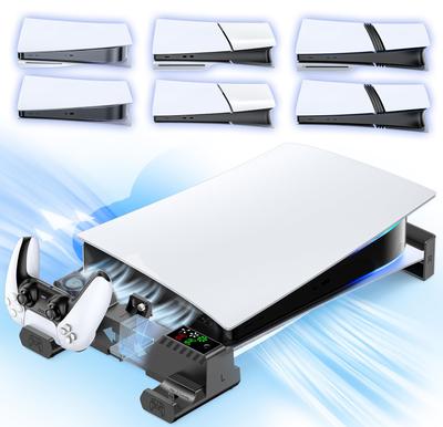 PS5 Horizontal Cooling Stand with Cooling PS5 Controller Improved Heat Easy Compatible with Pro Standard and Digital Earthquake New PlayStation 5 Slim