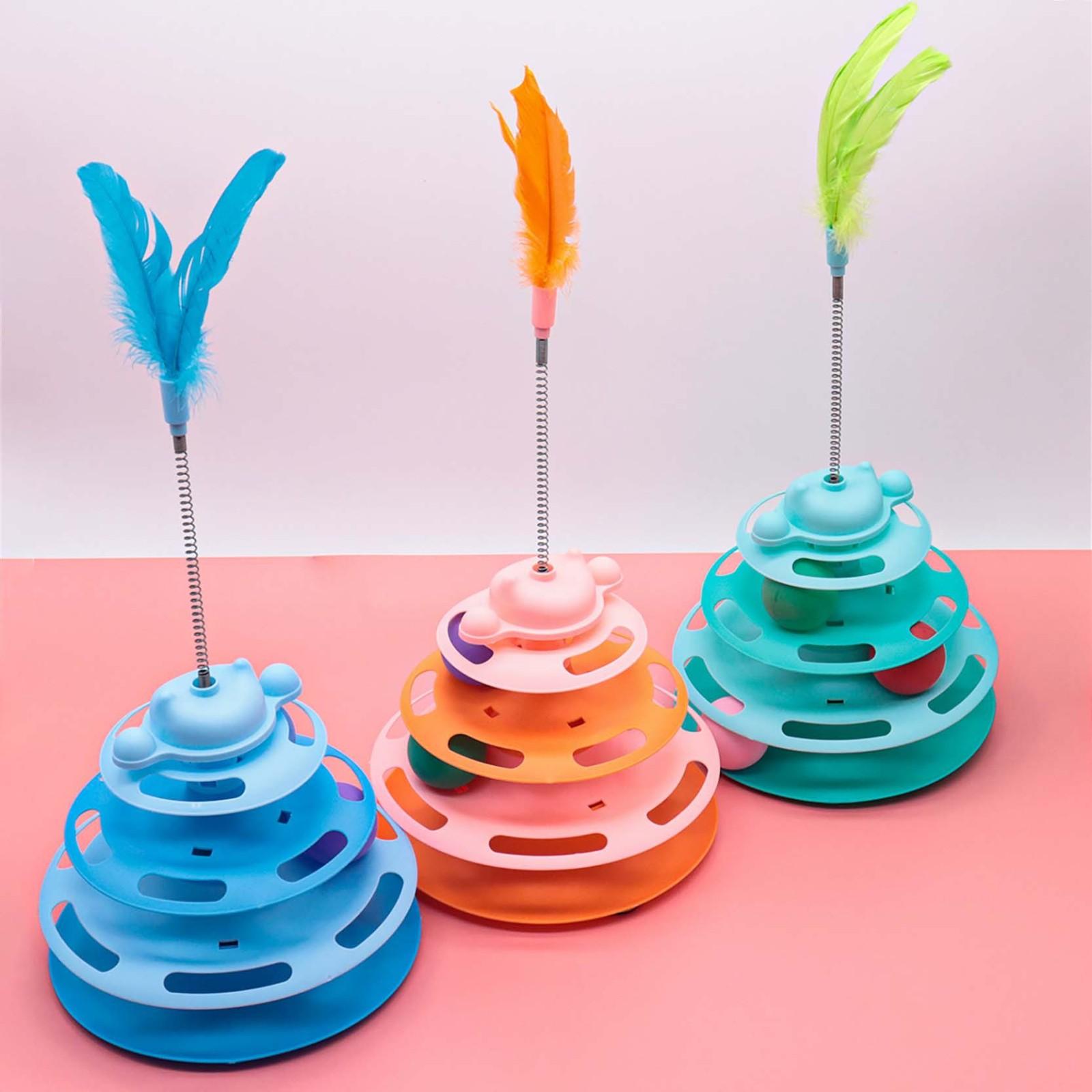 

Cat Carousel Track Ball, Cat Toy To Boredom And Have Fun, Feather Cat Toy Stick, Interactive Carousel Ball, Pet Supplies One Size небо синє кольору