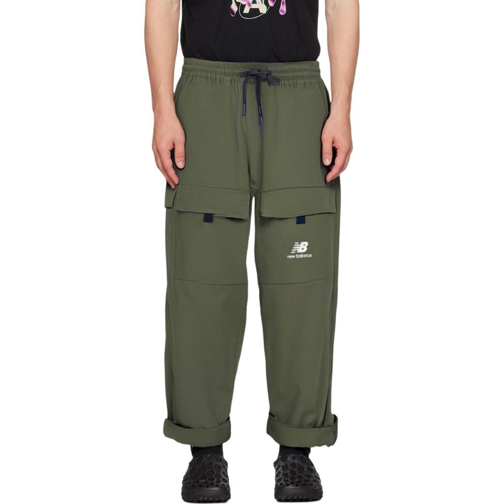 New Balance Knitted Sweatpants Men's Army Green Moderate Cargo Pants AMP13396-ECL
