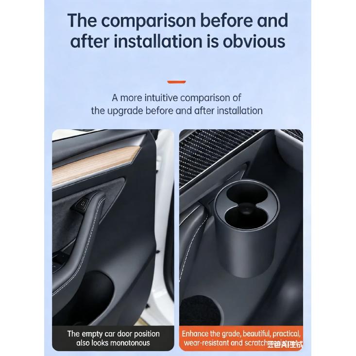 Voor Tesla Model 3/Y 2021-2024, Vernieuwd Tesla Model 3/Y/L - Deur Bekerhouder