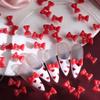 50pcs/bag Christmas Red Tie Resin Nail Decoration, Kawaii Red Black Pink White Bow Ties Nail Art Charms, For Women and Girls