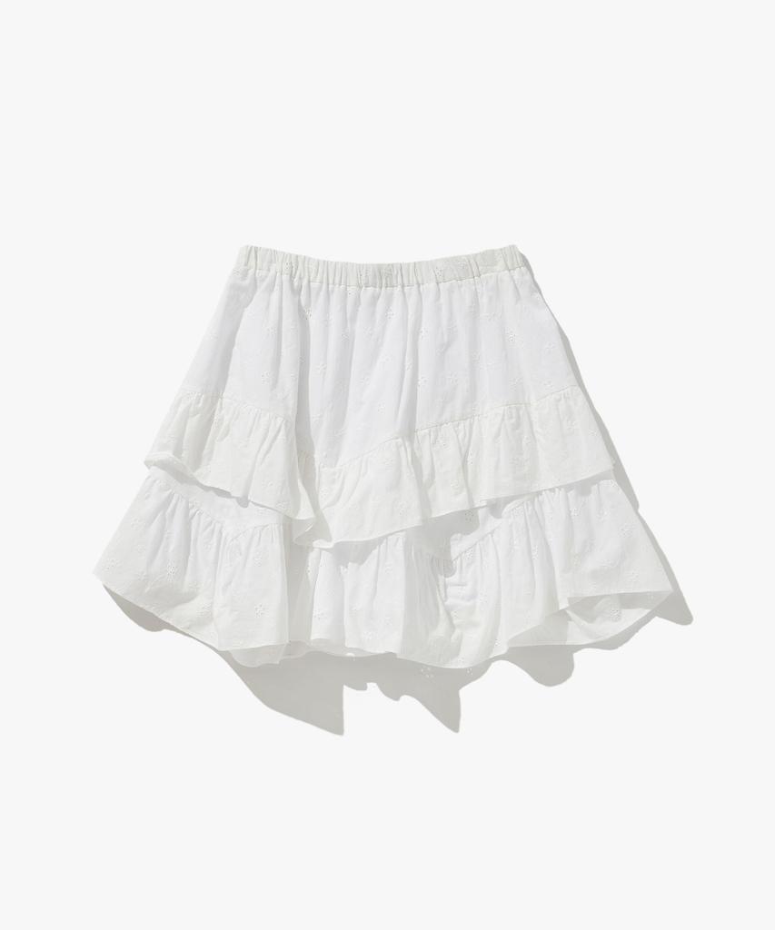 Plack Woman Ruffle Mini Skirt