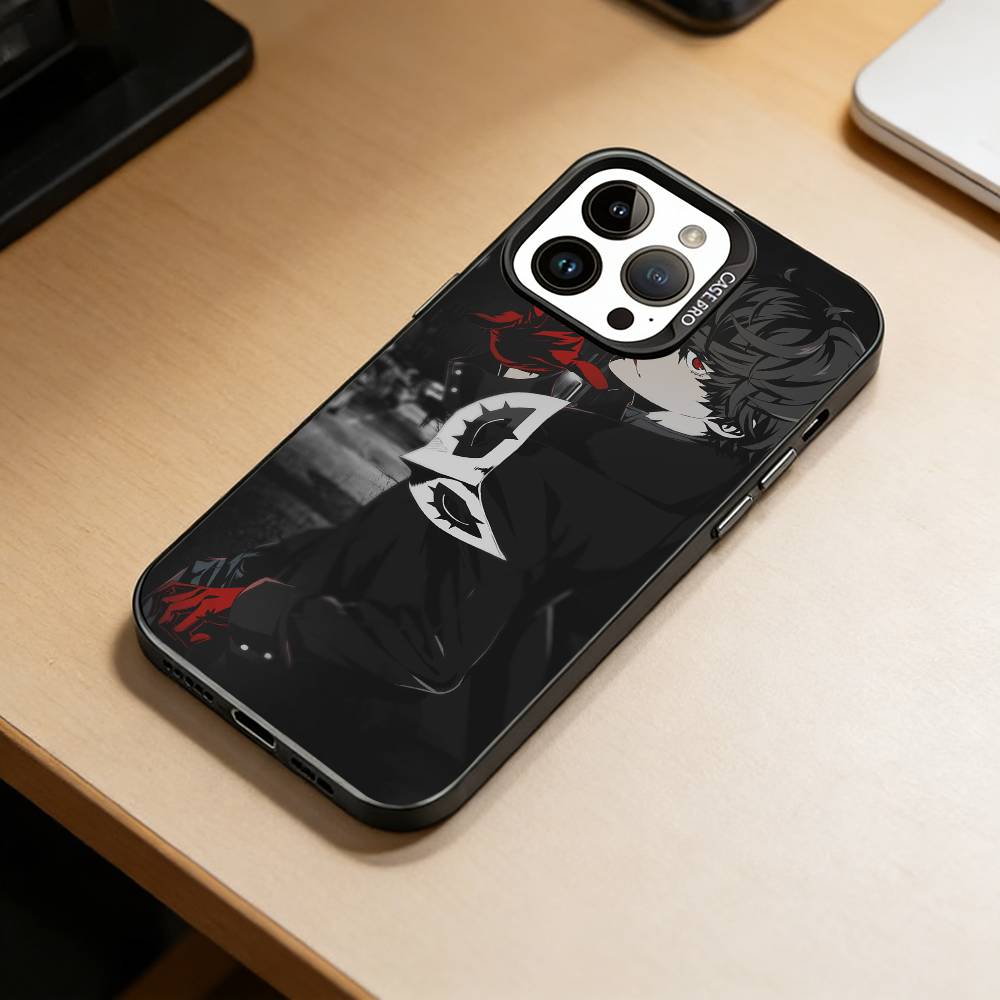games-Wallpaper Persona 5  Phone Case For iPhone 17,16,15,14,13,12,11 Plus,Pro Max,XS,Colored Silver Plated Inside Cover