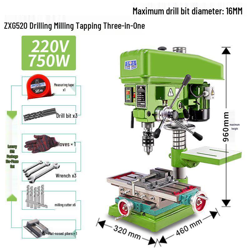 Xizi Longtai 220V Industrial Multifunctional 16MM High-Power Precision Drill Press for Household Use