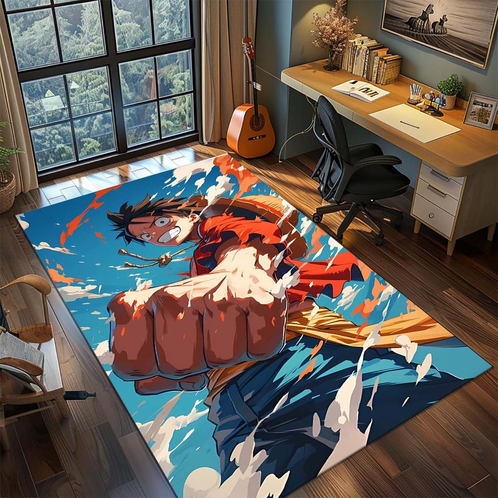 One Piece Anime Rug Carpet Large Area Rug Non Slip Washable Floor Mat Gamer Room Bedroom Home Decor