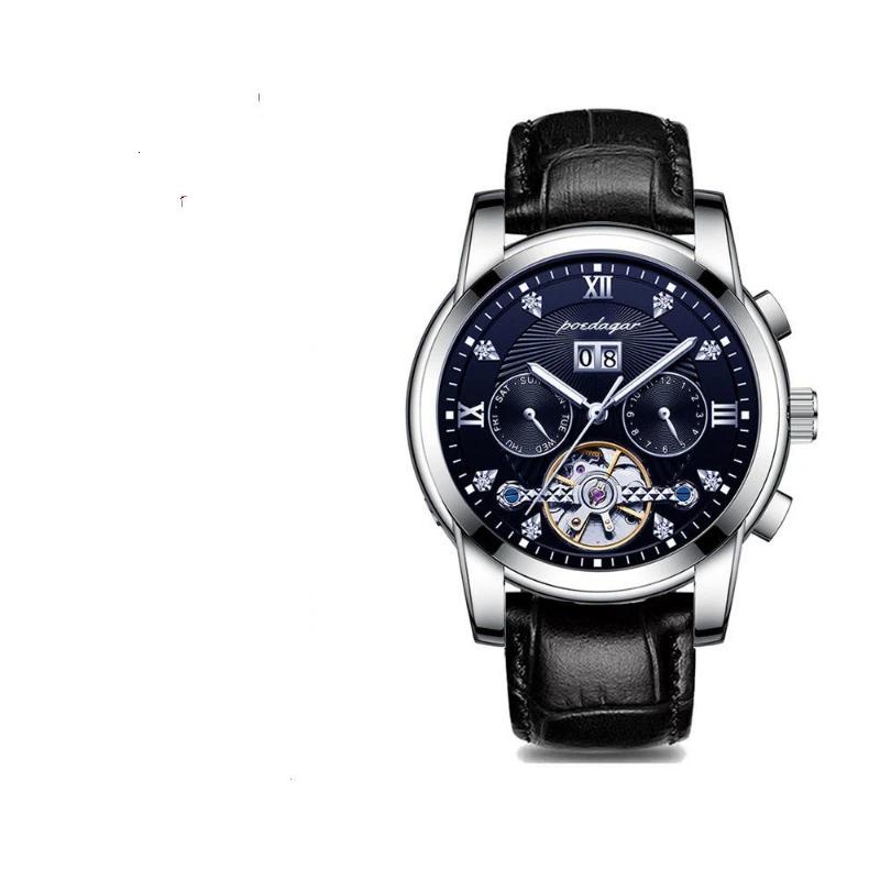 Top Brand New Men's Watch Automatic Mechanical Watch Tourbillon Waterproof Luminous Calendar Watch