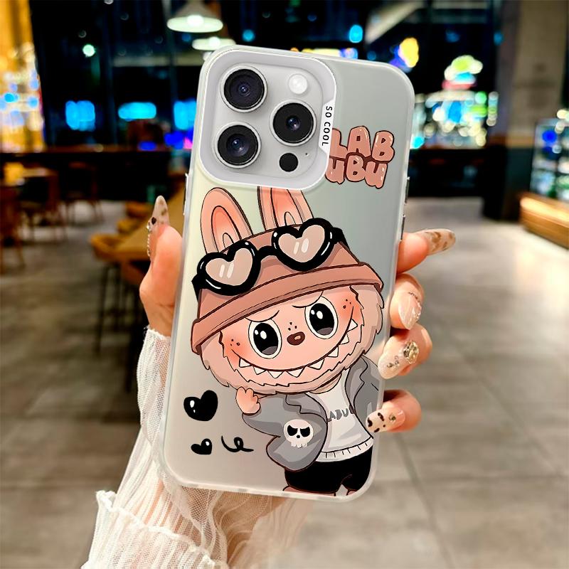 Custodia alla moda Cool e Carina di Labubu per iPhone Serie 7 X 11 12 13 14 15 16, per Samsung Galaxy Serie A12 A23 A54 S21 S22 S23 S24 S25... Samsung Galaxy S23 bianco