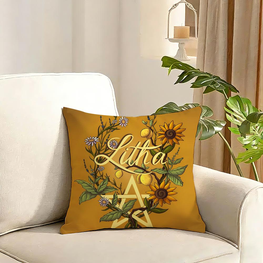 Nordic Midsummer Festival Cushion Cover Reversible Plush Pillow Cover Soft Fluffy Home Decor for Sofa Bedroom
