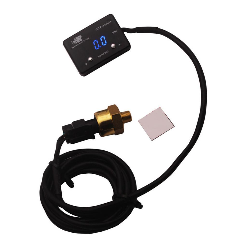 2x1.3x0.5in Blue LED Electronic Oil Pressure 0~120PSI Gauge Meter Sensor 12v