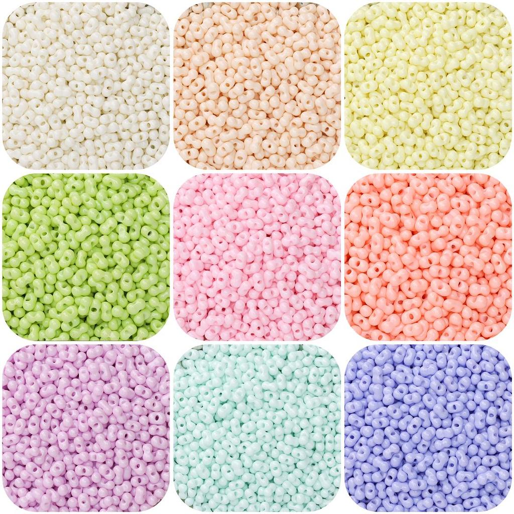 100pcs Glass Beads Charm Czech Peanut Beads Seed Spacer Beads For Jewelry Making Accessories