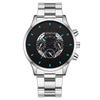Popular GENEVA Three-eye Men's Watch Men's Watch Steel Belt Business Fashion Calendar Quartz Watch Men's
