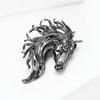 Luxury Horse Head Brooches Glossy Metal Badge Pin Classic Zodiac Animal Pins  New Year Gifts