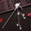 Vintage Tassel Hair Accessories Chinese Traditional Classic Pearl Tassel Butterfly Stick Straight Board Hair Clip Hanfu Jewelry