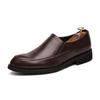 High-Quality Men Solid-Color Leather Loafers Pointed-Toe Comfortable Formal Business Office Shoe Fashionable Wedding Party Shoes
