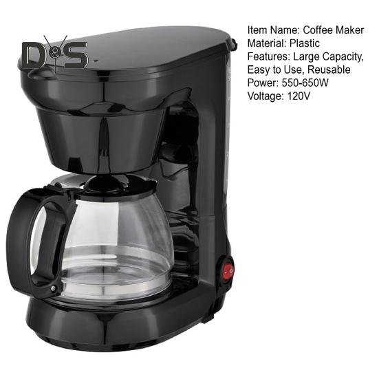 Taşınabilir Kahve Makinesi Büyük Kapasiteli Damlama Önleyici Otomatik Kapanma Kolay Temizlenebilir Yeniden Kullanılabilir Filtre Kahve Makinesi Mutfak Aksesuarları