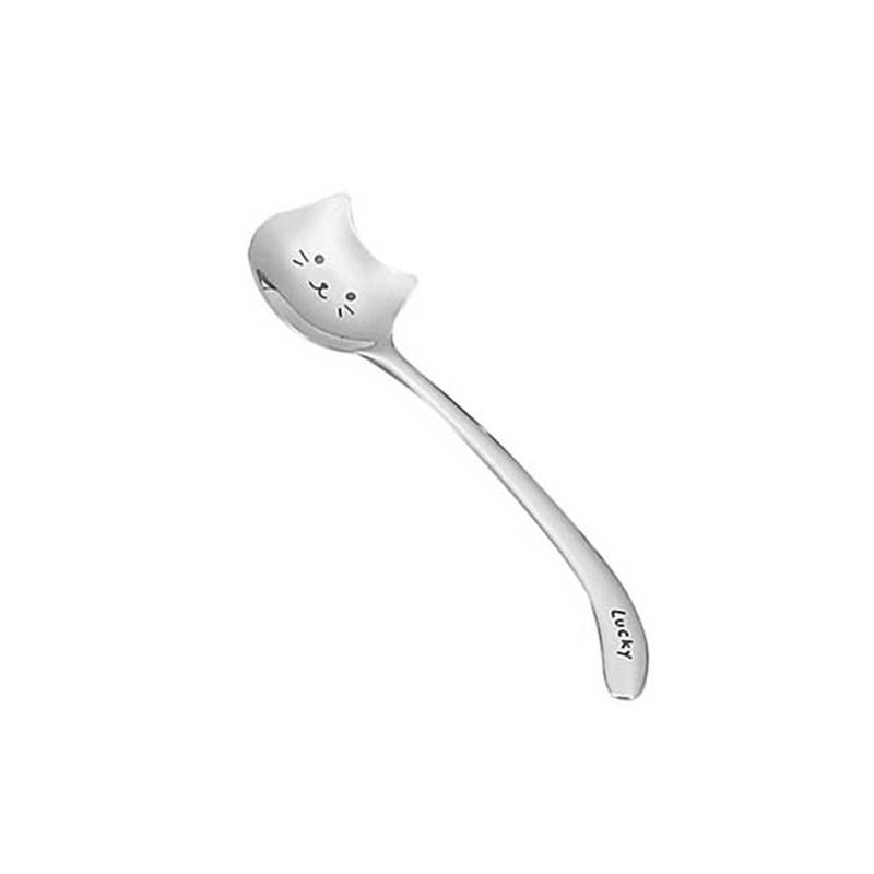 Funny Cat Spoons Cute Cartoon Meow Teaspoons For Coffee Dessert Cake Long Tail Spoon Birthday Gift Kitchen Tableware Accessories