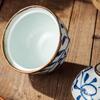 4 Zoll Japanische Keramik-Dampfgar-Schale Handbemalt mit Deckel Suppentasse für Eierpudding Vogelnester