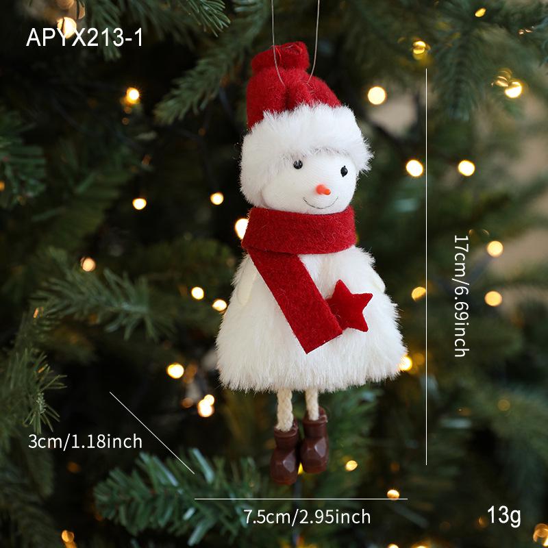 Pluche Sneeuwpop Kerstboomversieringen - Rode & Witte Decoraties voor Boom en Bureau