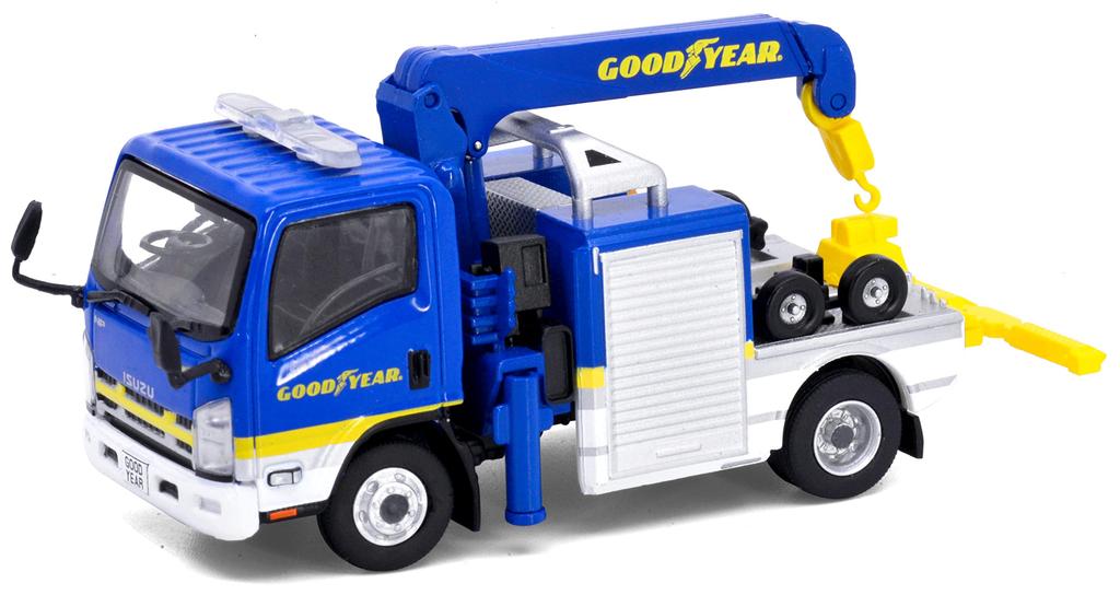 Tiny City 1/76 scale diecast model car of the Isuzu N-Series Tow Truck by Goodyear