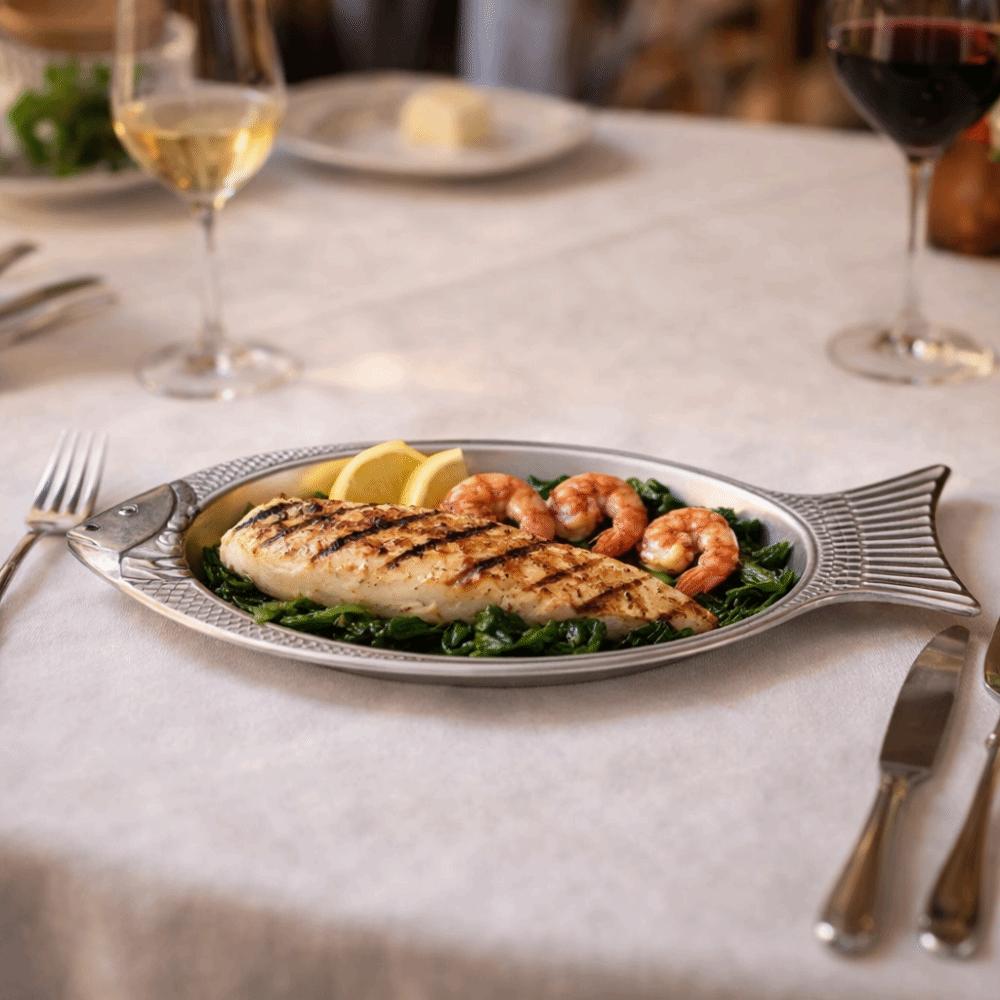 Stainless Steel Fish Shaped Plate Thickening Barbecue Plate Creative Snack Plate Restaurants