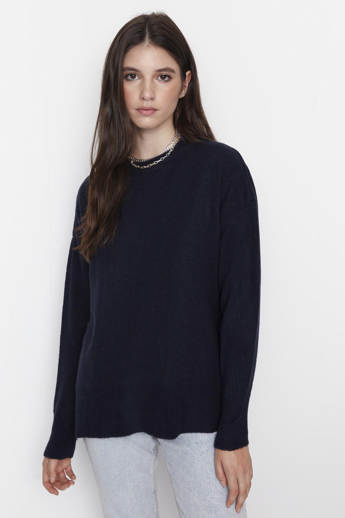 

Свитер - Темно-синий - Оверсайз