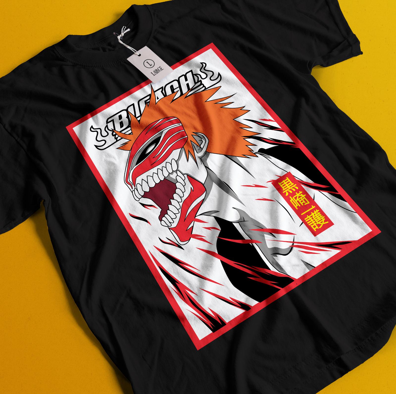 

Bleach Anime Tshirt Ichigo Bankai T-Shirt Mens Womens Tees Top Aizen Yhwach Tee Zaraki Kenpachi Shirt 3XL