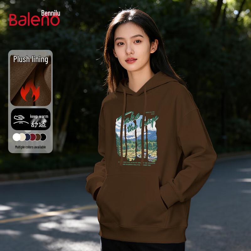 Baleno Women's 2025 A/W Terraced Field Graphic Fleece-Lined Hoodie