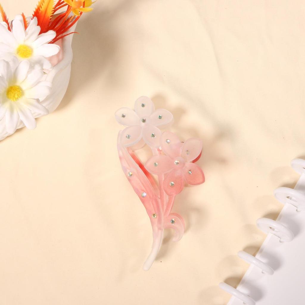 Luxury Gradient Hair Clip: Sparkling Diamond Flower Updo for Women & Gender Fluid Styles