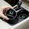 2Pcs Silicone Car Emblem Coaster Laser Color Vehicle Anti-slip Pad Water Cup Slot Mat For Honda Civic Fit Jazz Accord Pilot CRV