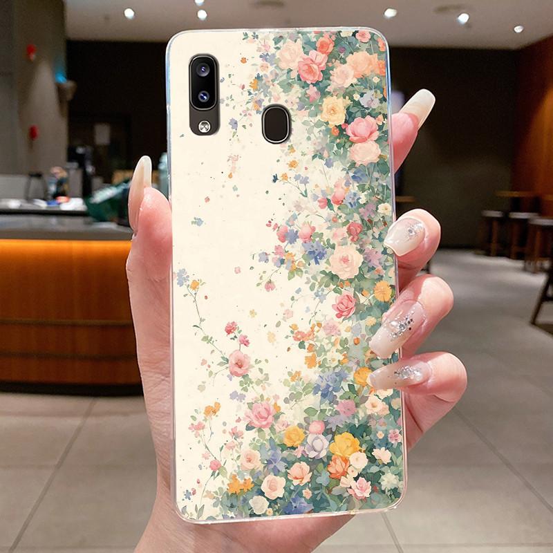 For Samsung Galaxy A40 A20e Casing Clear Fashion Butterfly Flower Protective Silicone Soft Case For Samsung A40 A20e Cover Shell