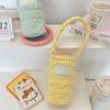 Plaid Design Water Bottle Protective Cover Heart Embroidery Thermos Cup Sleeve  For Men And Women