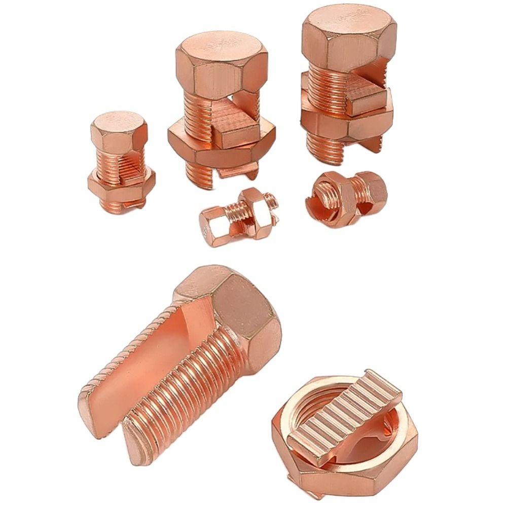 Copper Bolt Clamp New TJ Series Split Bolt Connector Sturdy Durable Copper Split Bolt Wire Clips Screw Terminal