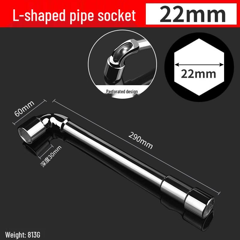 L-Shaped Hexagon Pipe Socket Wrench Tool, 7/8/10/12/14/17mm