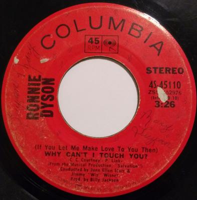 Płyta 7-calowa RONNIE DYSON - (Jeśli pozwolisz mi się z tobą kochać 4S45110 Columbia 1970 US Soul/Funk Używany