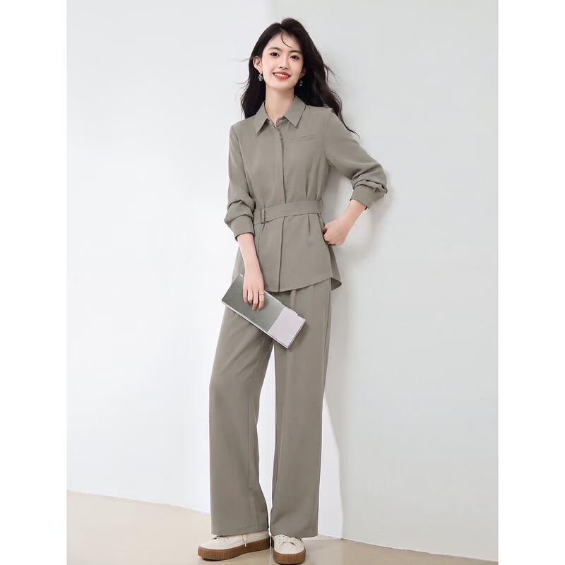 Women's Elegant Commuter Wide-Leg Pants Two-Piece Set