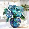 Monstera Plant Colorful Acrylic Hanging Ornament Suncatcher - Effect Glass Imitation Window Hanging Decor, Vivid Garden & Home Ornament, Ideal Gift
