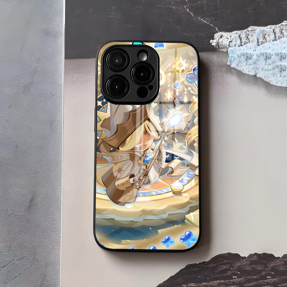 C-Cookie Run K-Kingdom Phone Case For IPhone 17 Air 16 E Pro Max 15 14 13 Mini 12 Pro 11 Max Plus Black Glass Cover