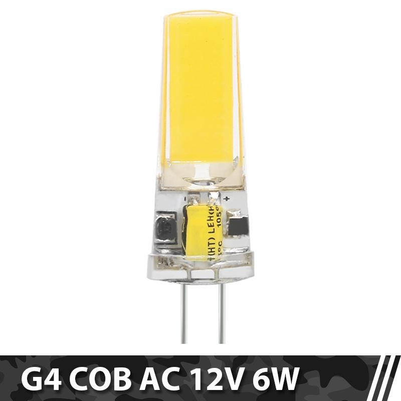 10pcs/lot COB LED G4 AC DC 12V 220V 3W 6W Light Bulb Dimmable Mini LED Lamp Spotlight Chandelier Lighting Replace Halogen Lamps