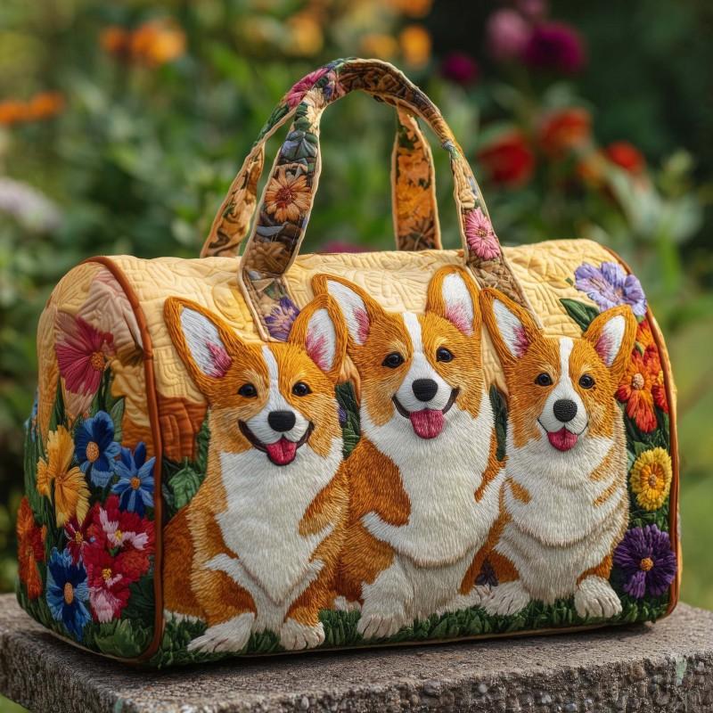 3D Dog Quilted Padded Travel Bag Fashion Print Yoga Tote Women