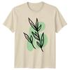 Abstract Botanical Leaf Green Design T-Shirt Minimalist Leaf Birthday Gift