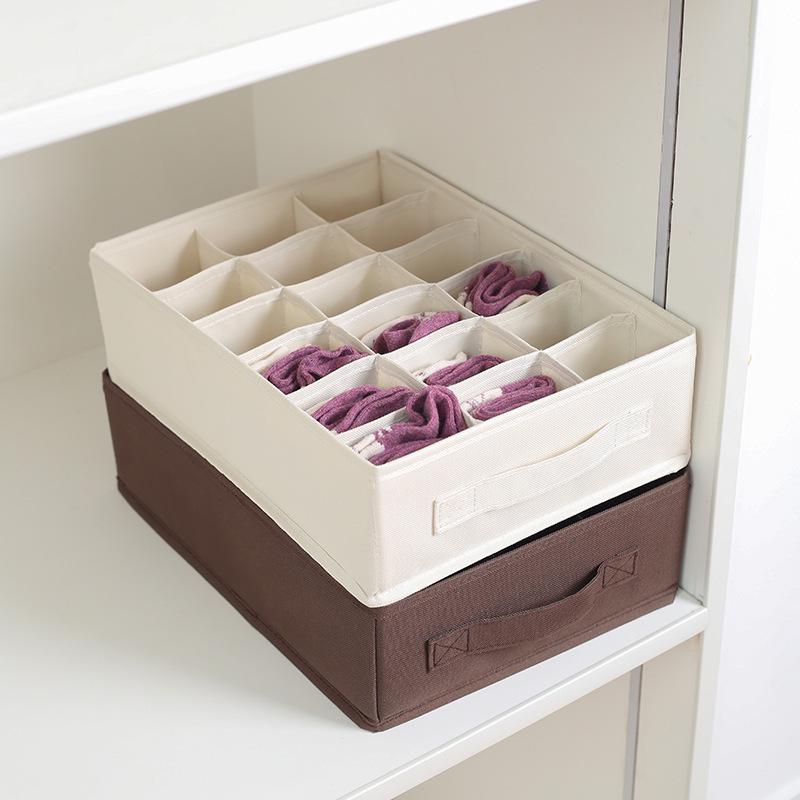 [Recommended] 18-Grid Waterproof Oxford Cloth Underwear Storage Box Drawer Divider