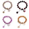 Elegant Year of the Horse Butterfly Flower Bracelet - 10mm Beaded High-End Jewelry Gift