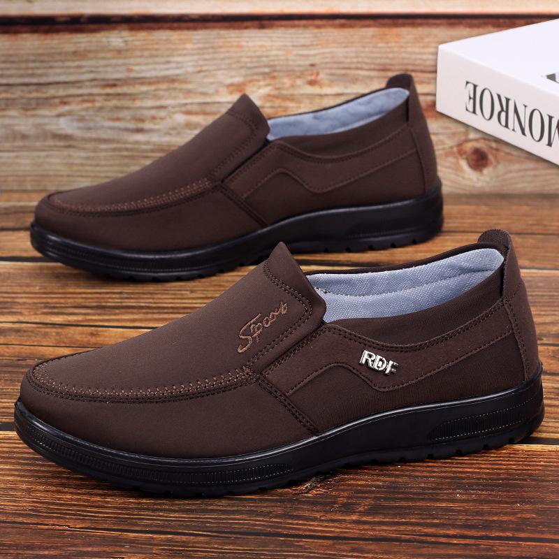 Frühling Herbst Herren Casual Atmungsaktive Stoffschuhe Low Top Flache Schuhe Herren Schnürschuhe Wasserdichtes Leder Freizeitschuhe Herren Slipper