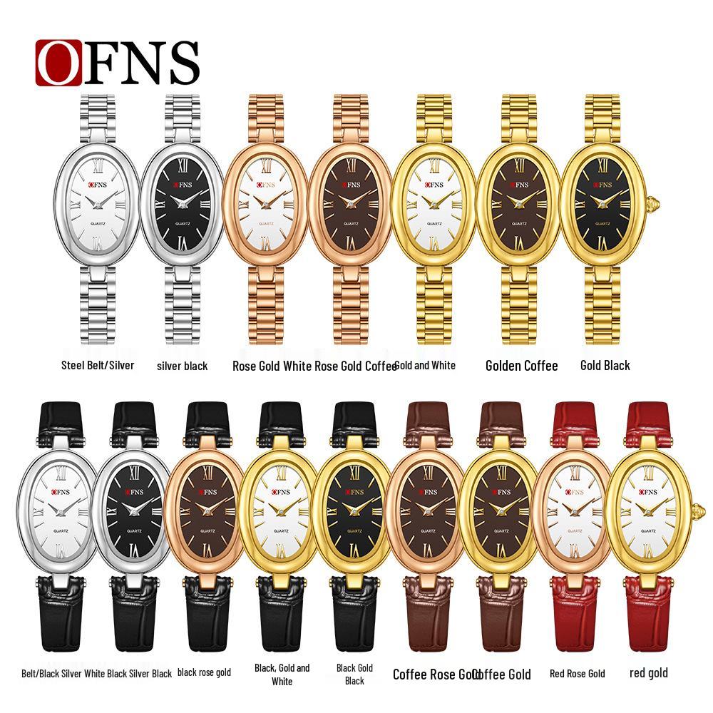 OFNS Women's Vintage Oval Waterproof Quartz Watch - French Minimalist Fashion Hot Seller