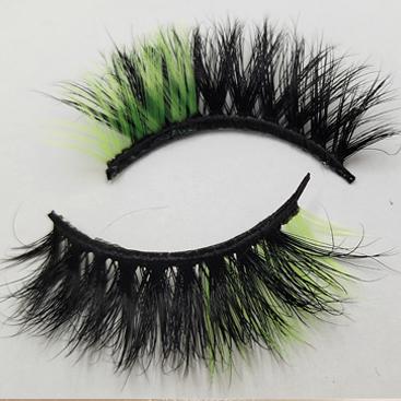 1 Pair Fluffy 25MM Mink Eyelashes Colored Lashes Bulk Wholesale Pink White Red Blue 5D Mink Lashes Supplies Makeup Tools
