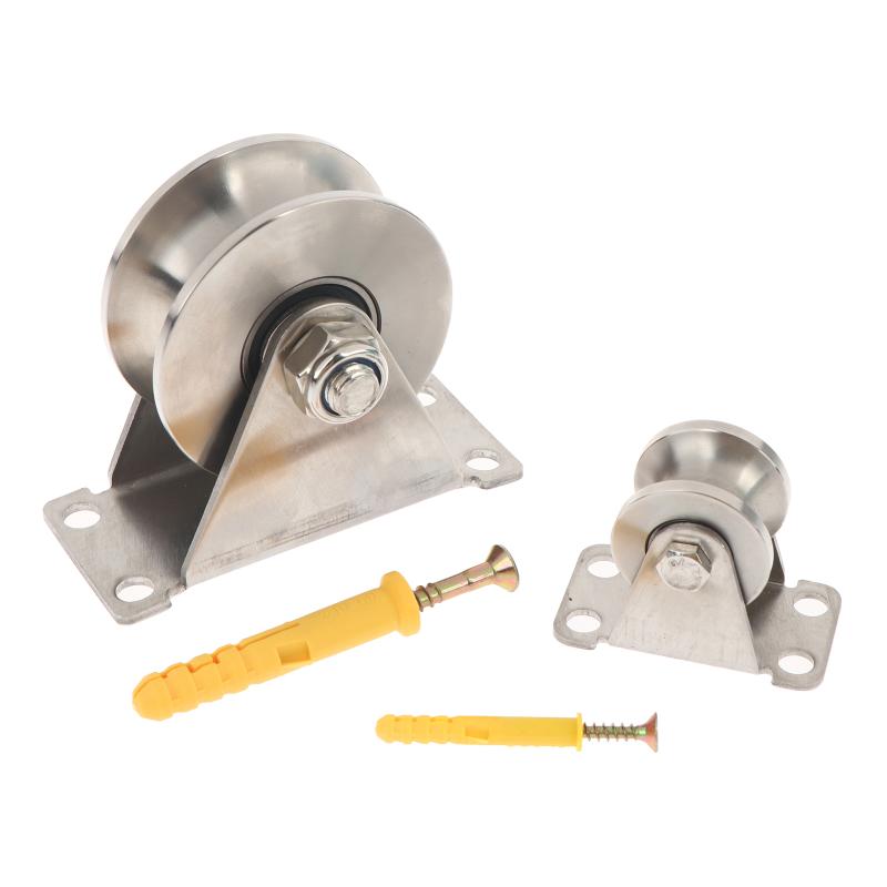 Heavy Duty Stainless Steel Roller Wheel 1Pcs with Complete Installation Hardware Set for Storage Shed Sliding Gate