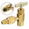 New R134A To R12 Top Mount Can Taper With Shut-Off Valve 1/2 To 1/4 Flare Tube