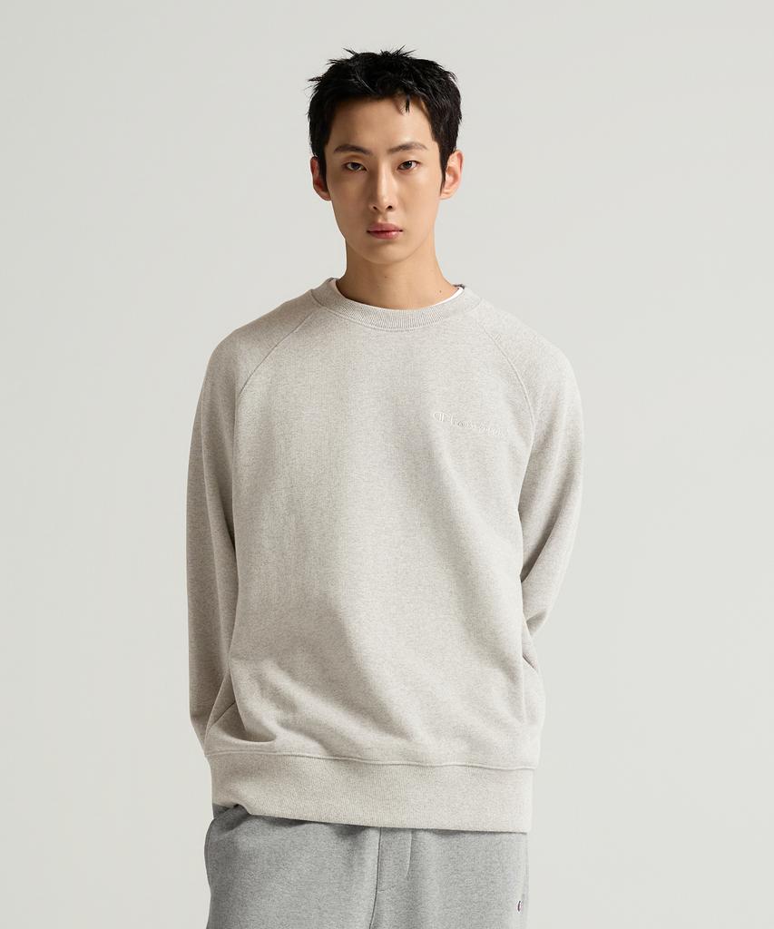 Champion Small Logo Loose Fit Sweatshirt Oatmeal
